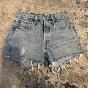 Levi’s high rise 501 denim shorts